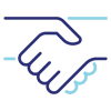 an icon of two hands shaking