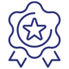an icon of a rosette with a star on the middle